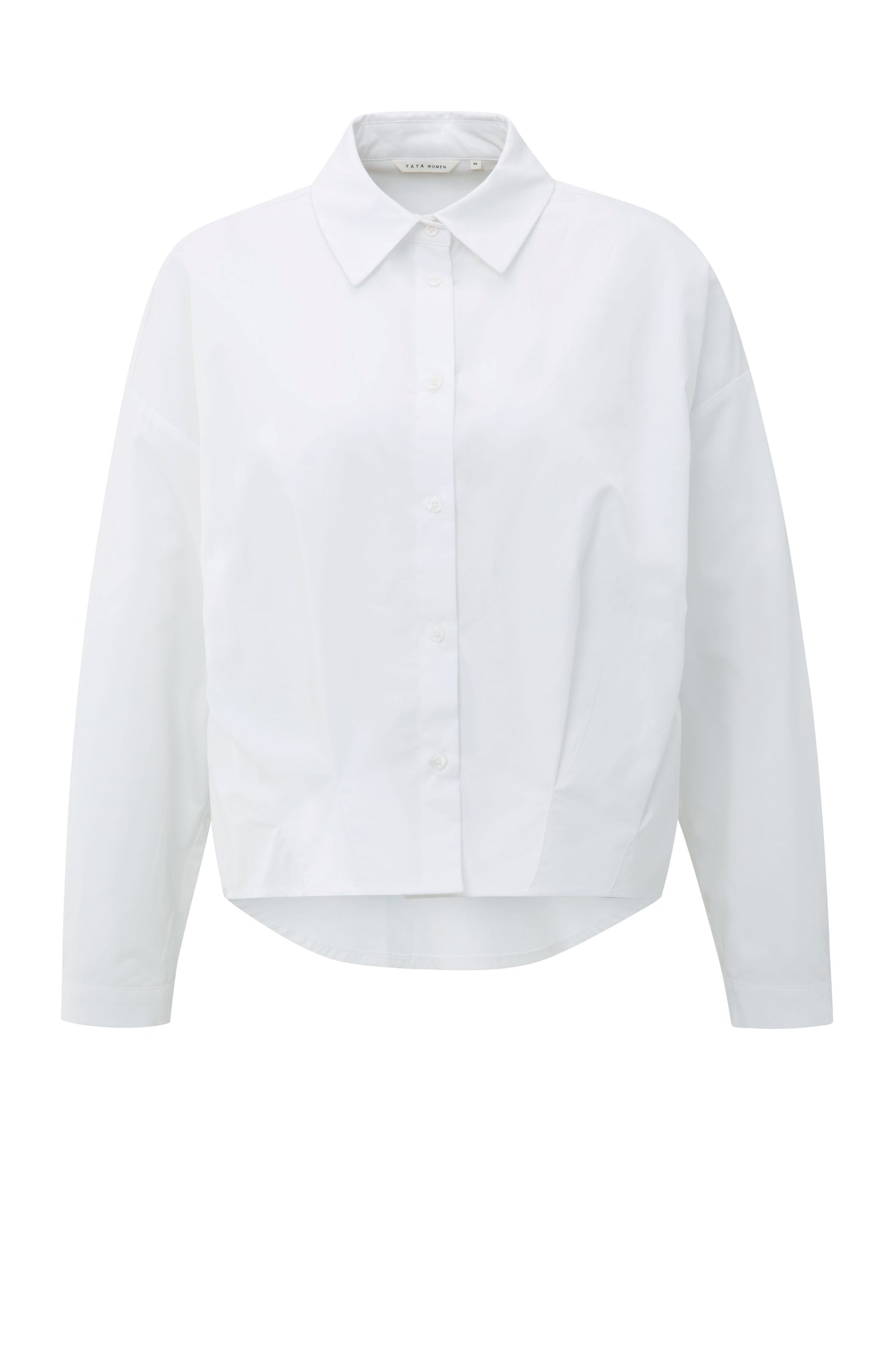 YAYA Poplin Blouse with Pleated Details