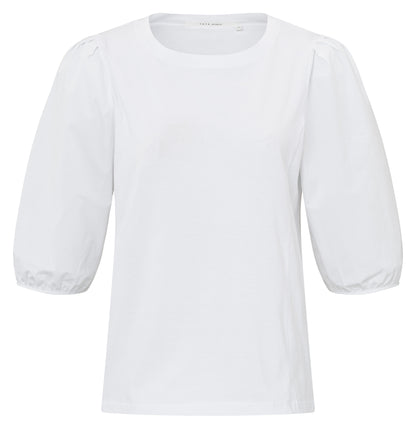 YAYA Jersey Top with Woven Sleeves