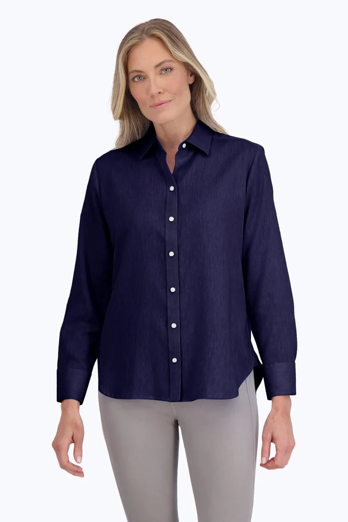 Foxcroft Meghan Easy Care Linen Shirt