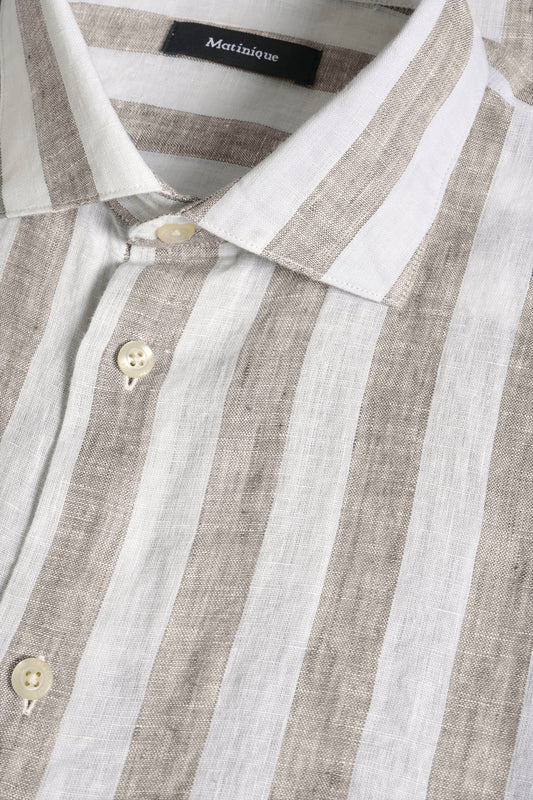 Matinique Marc Linen Stripe Shirt