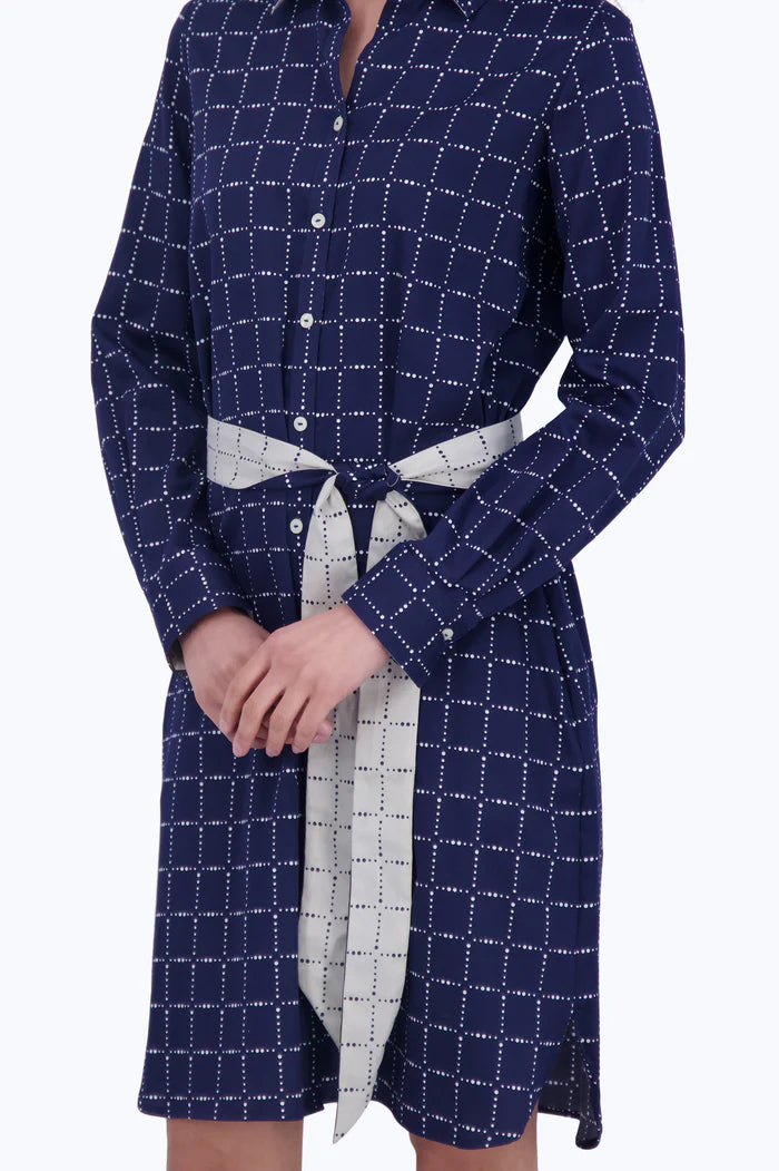 Foxcroft Rocca Non-Iron Dotted Plaid Dress