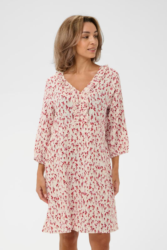 Cream Bellis Frill Dress