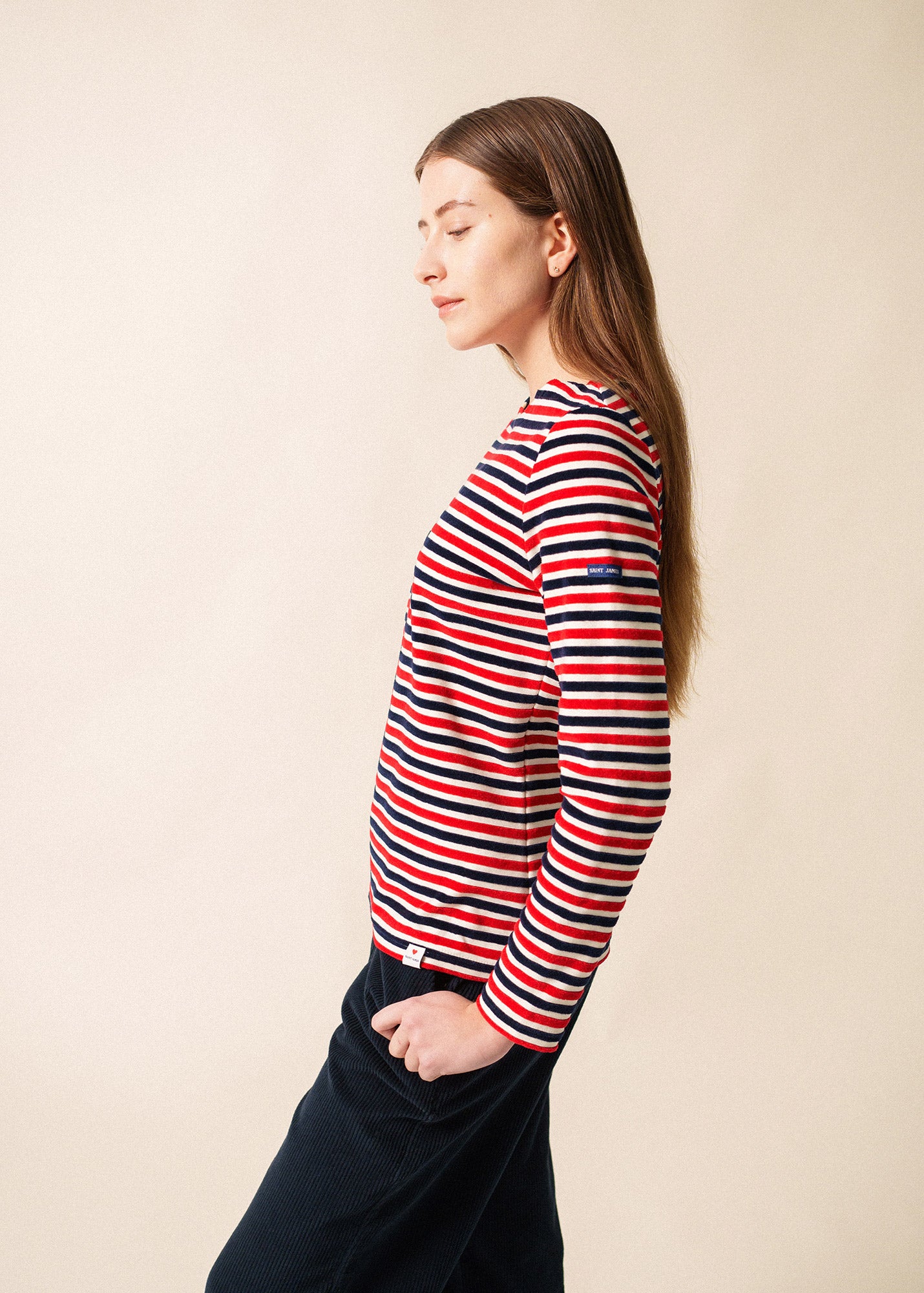 Saint James Figari Velour Stripe Top