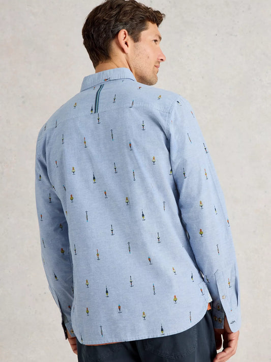 White Stuff Finsbury Fishing Print Shirt