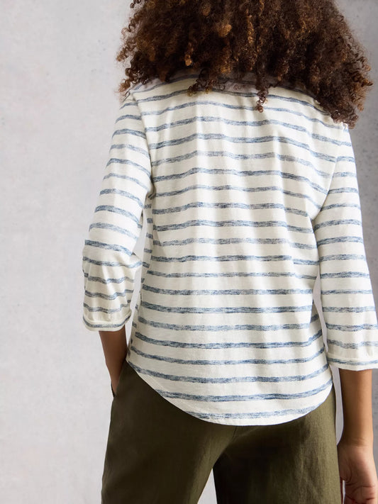 White Stuff Beth Stripe 3/4 Sleeve Shirt