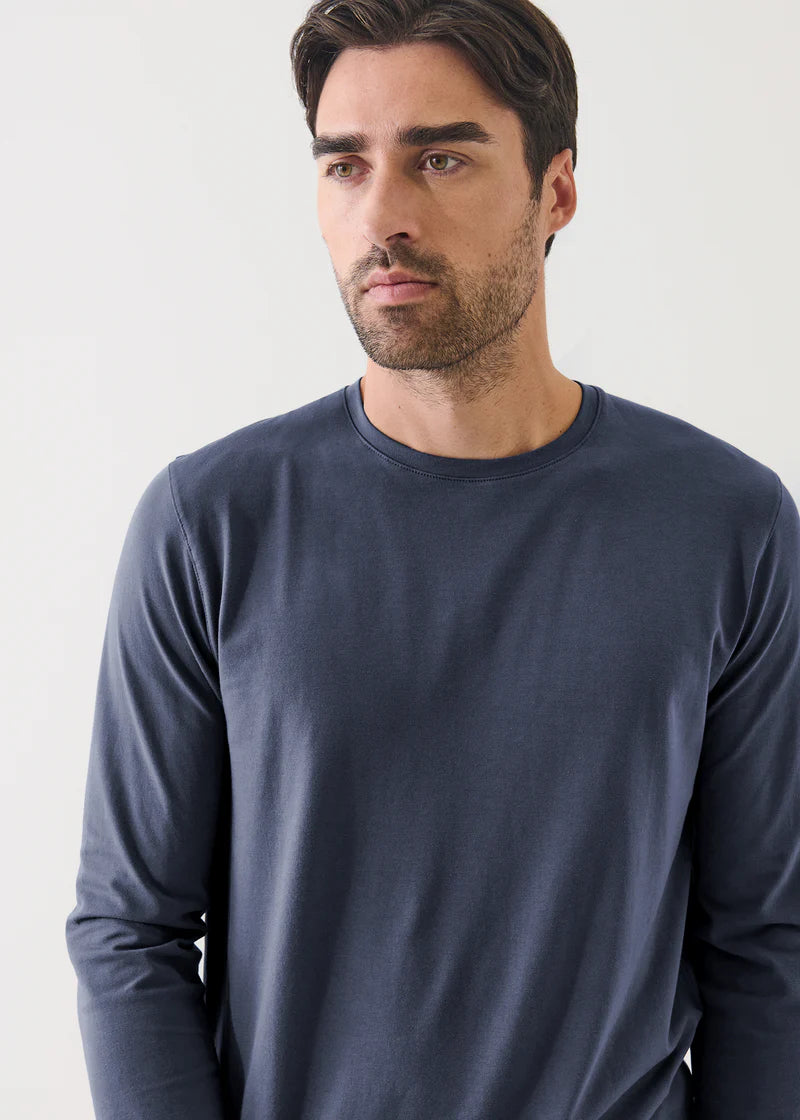 Patrick Assaraf Pima Cotton Stretch Long Sleeve Top