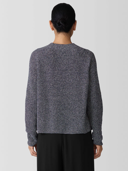 Eileen Fisher Recycled Cotton Twist Mock Neck Sweater