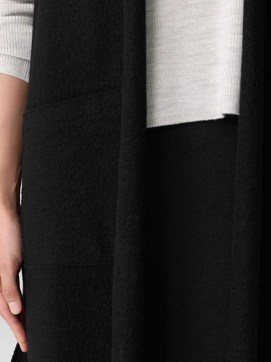 Eileen Fisher Boiled Wool Shawl Collar Vest