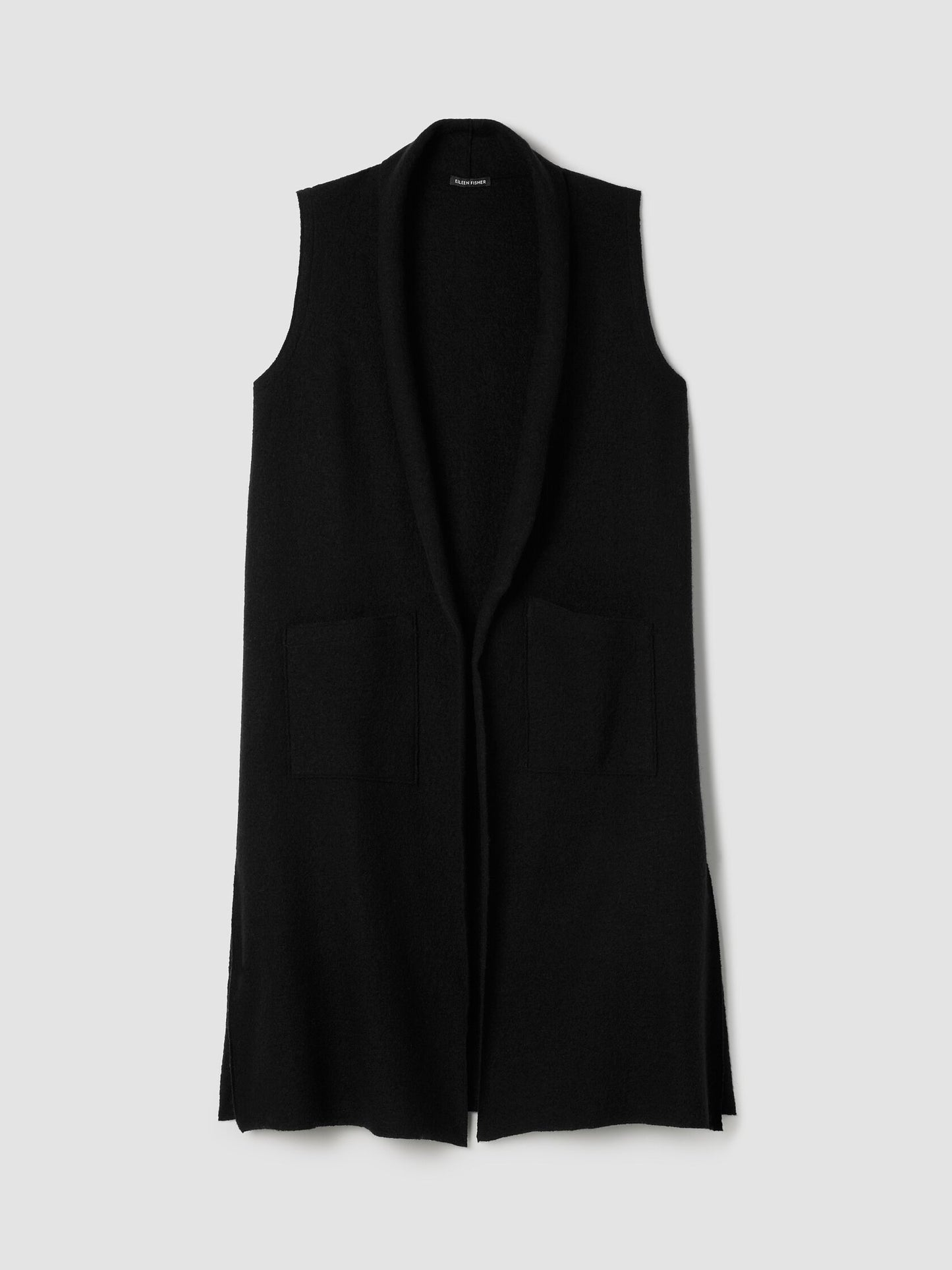 Eileen Fisher Boiled Wool Shawl Collar Vest