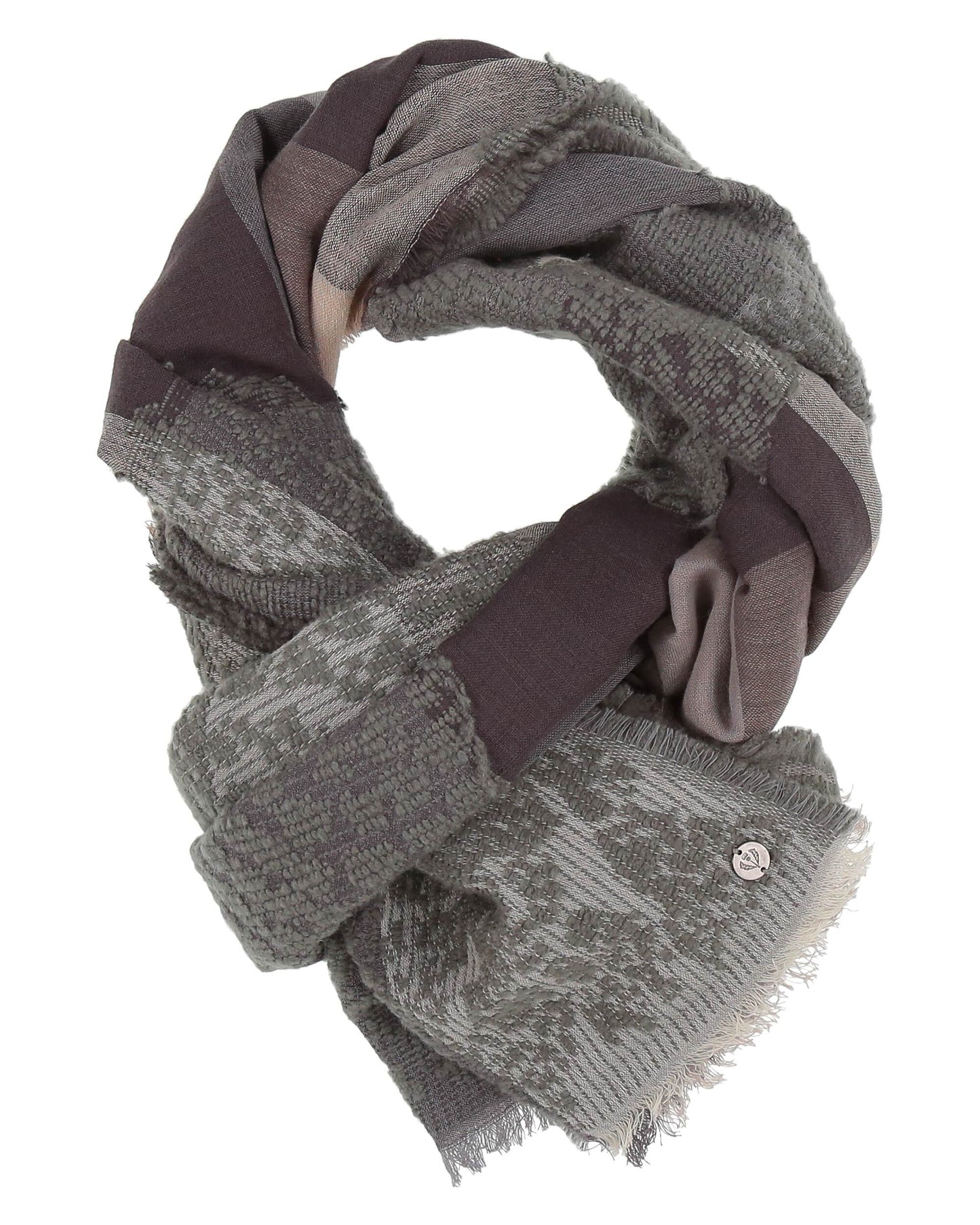 Fraas Sustainable Textured Colourblock Scarf