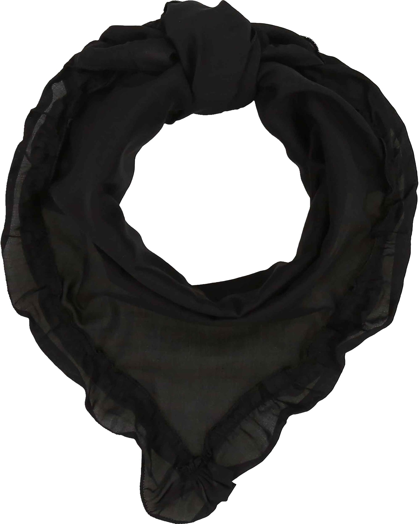 Frilly Cotton Silk Triangle Scarf