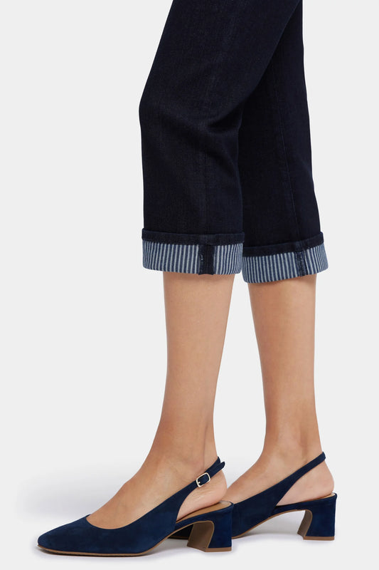 NYDJ Marilyn Straight Crop Jean with Stripe Cuff