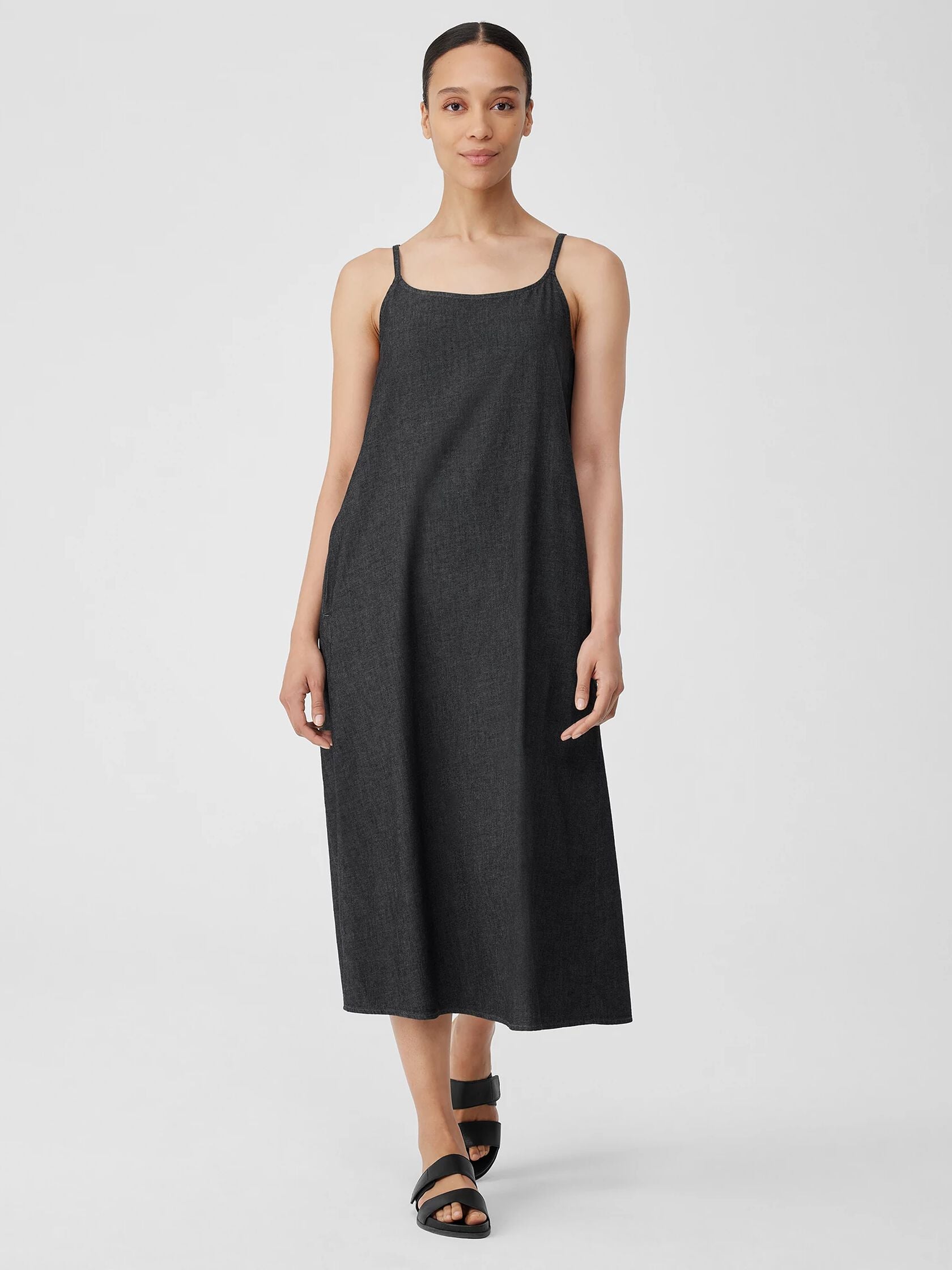 Eileen Fisher Airy Organic Cotton Twill Cami Dress – Tigs Store