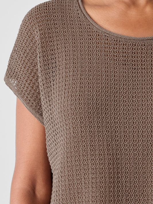 Eileen Fisher Organic Cotton Cord Cap Sleeve Top