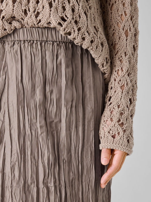 Eileen Fisher Crushed Silk Flared Skirt