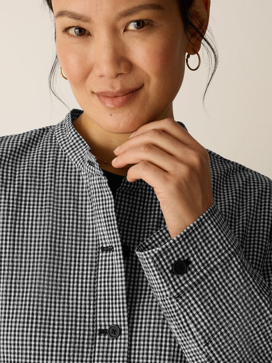Eileen Fisher Mandarin Collar Shirt