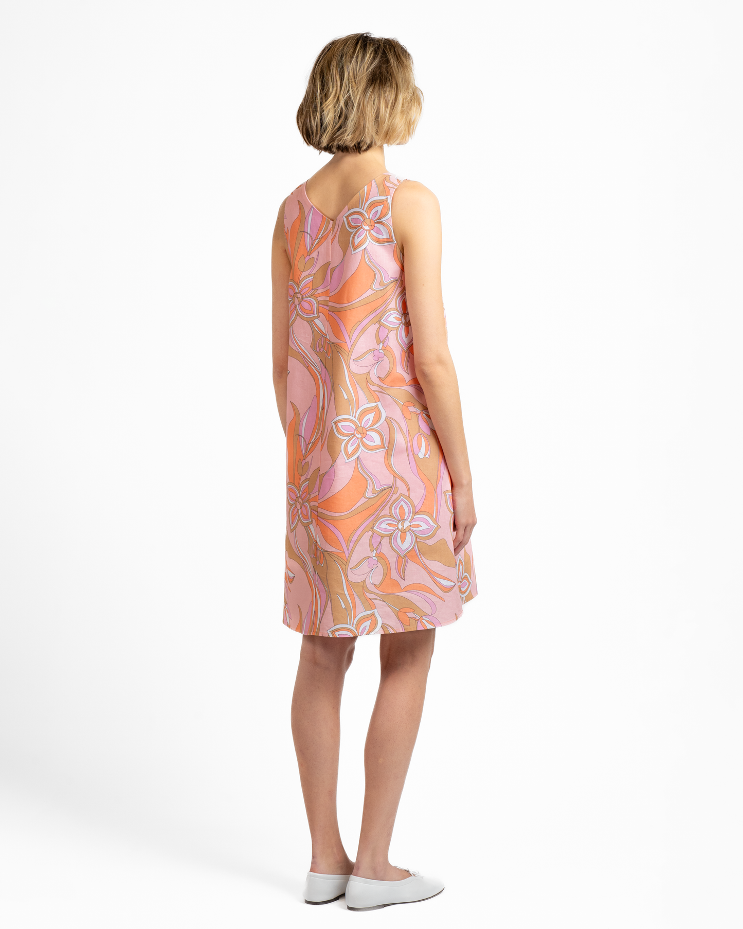 BYLYSE Linen Print Sleevelsss Dress
