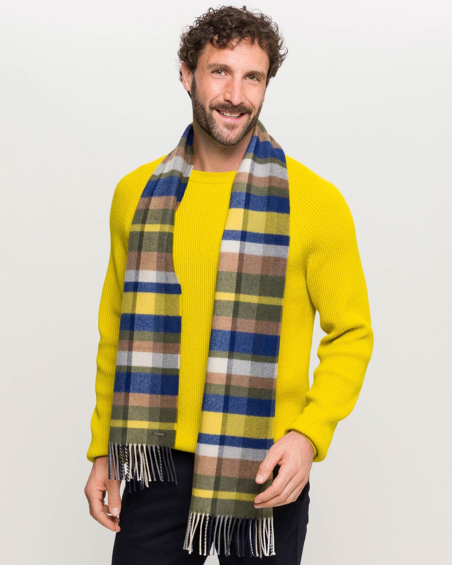 Bugatti Men's Plaid Wool Scarf