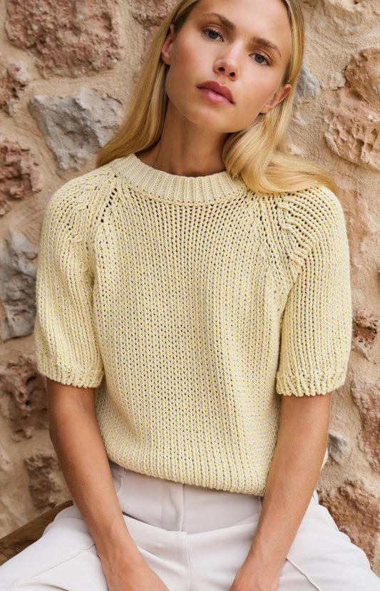 YAYA Heavy Knit Short Sleeve Sweater