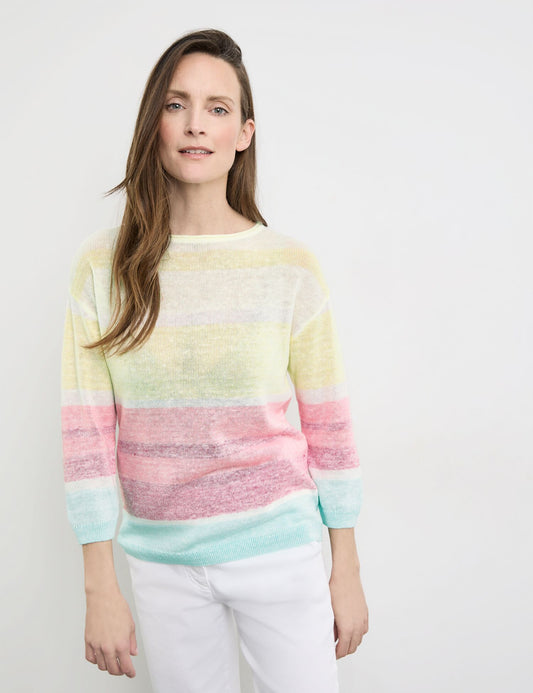 Gerry Weber Linen/Cotton Blend Stripe Sweater