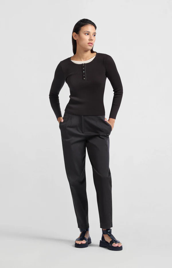 YAYA Cotton High Waist Trouser