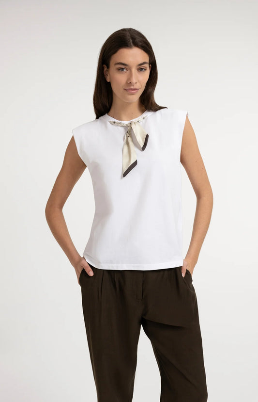 YAYA Sleeveless Top with Scarf