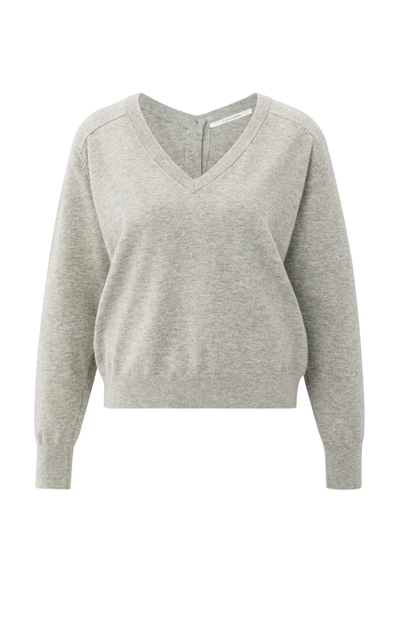 YAYA Double V-Neck Sweater