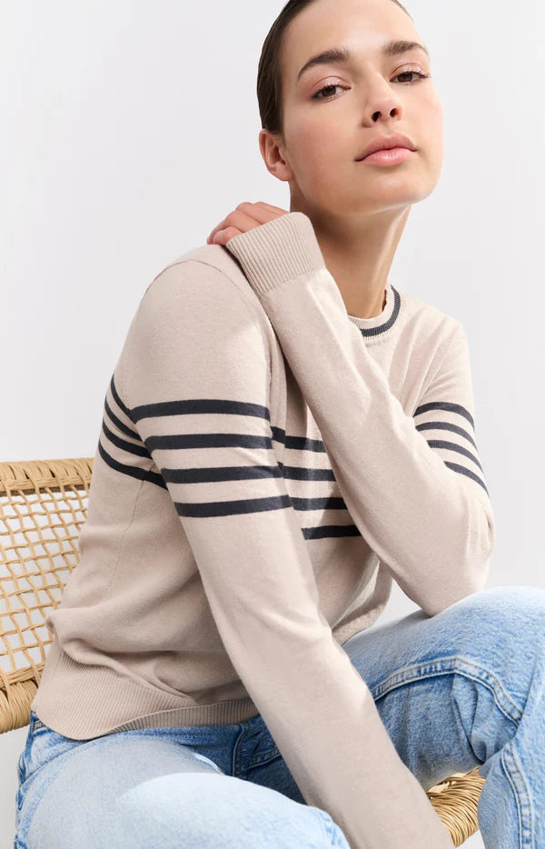 YAYA Fine Knit Stripe Sweater