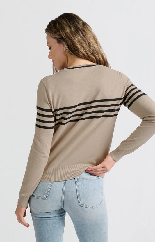 YAYA Fine Knit Stripe Sweater