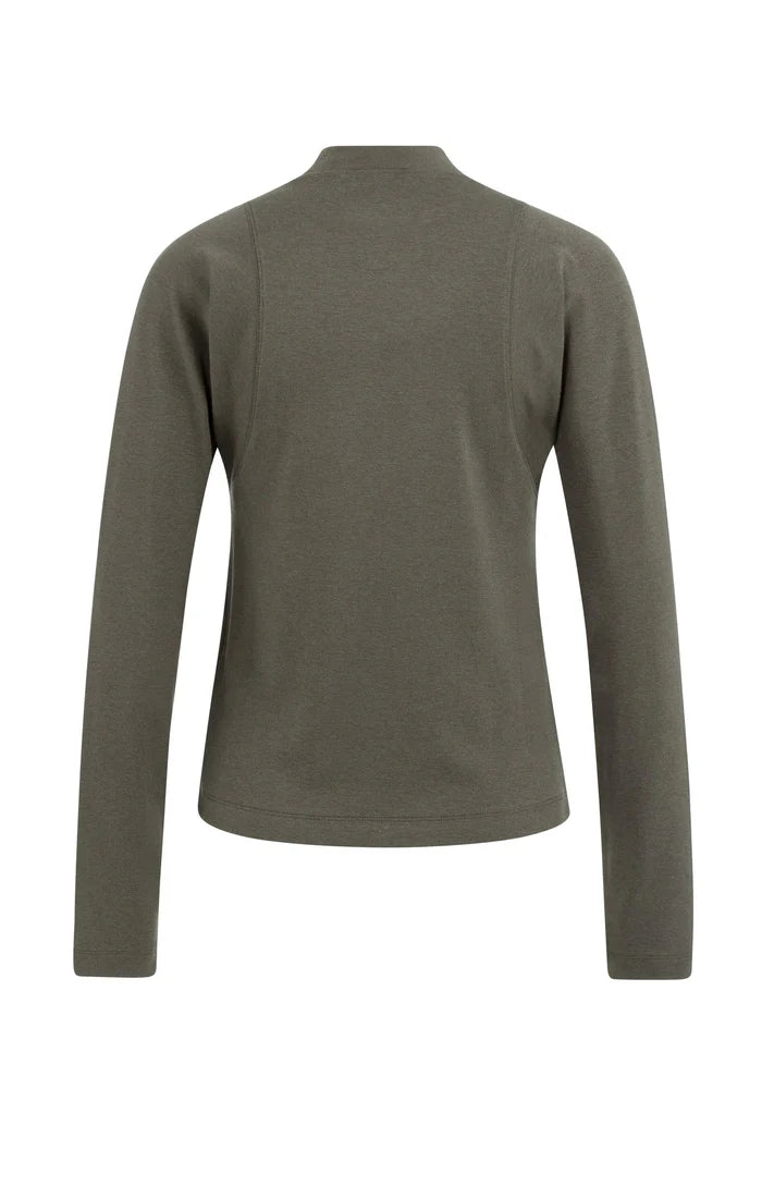 YAYA Fitted Jersey Long Sleeve Mock Neck Top