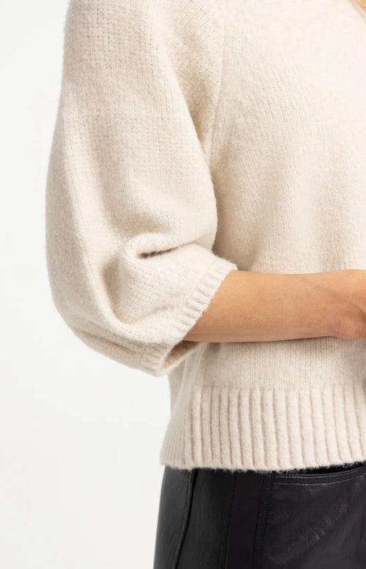 YAYA Sweater with Textured Sleeves
