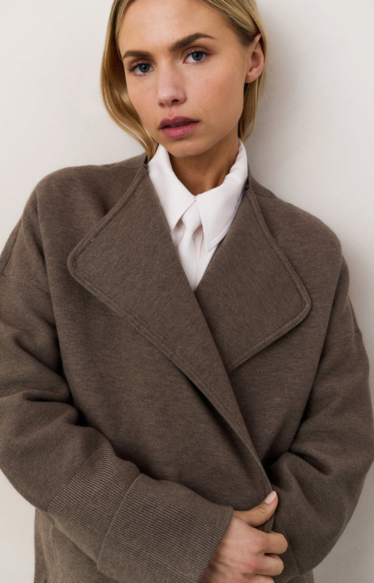 YAYA Long Coat-igan with Patch Pockets