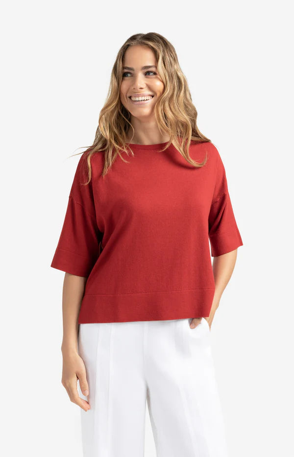 YAYA Oversized Fine Knit T-Shirt
