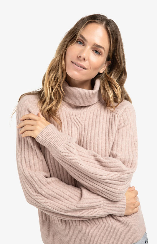 YAYA Cable Knit Turtleneck Sweater