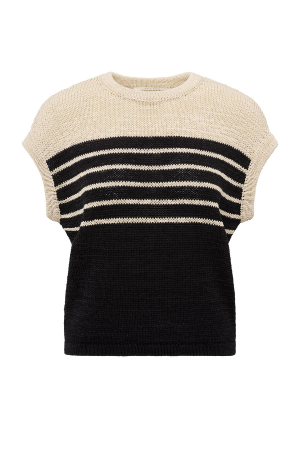 YAYA Knit Stripe Top