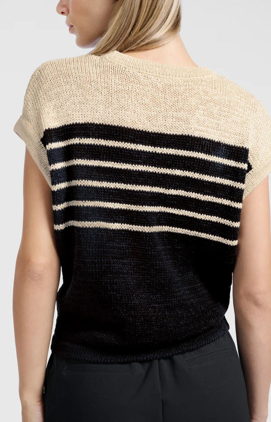 YAYA Knit Stripe Top