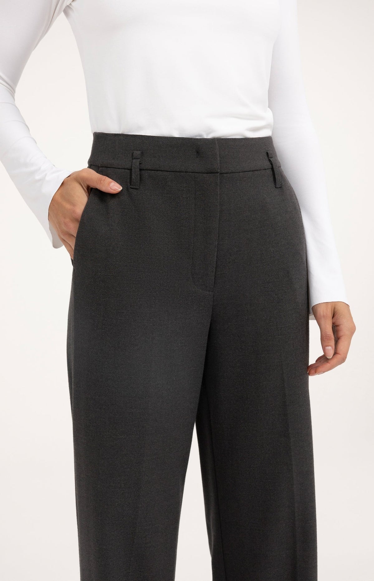 YAYA Structured Straight Leg Trouser