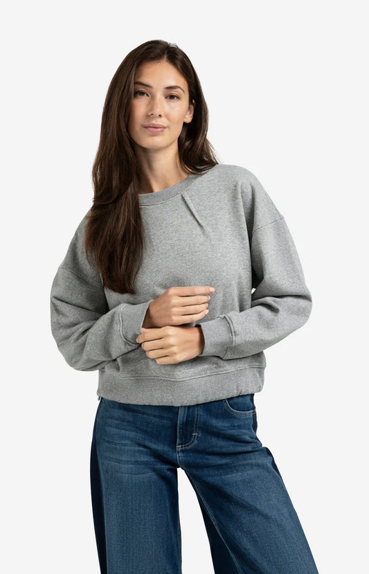 YAYA Sweatshirt with Pleated Neckline