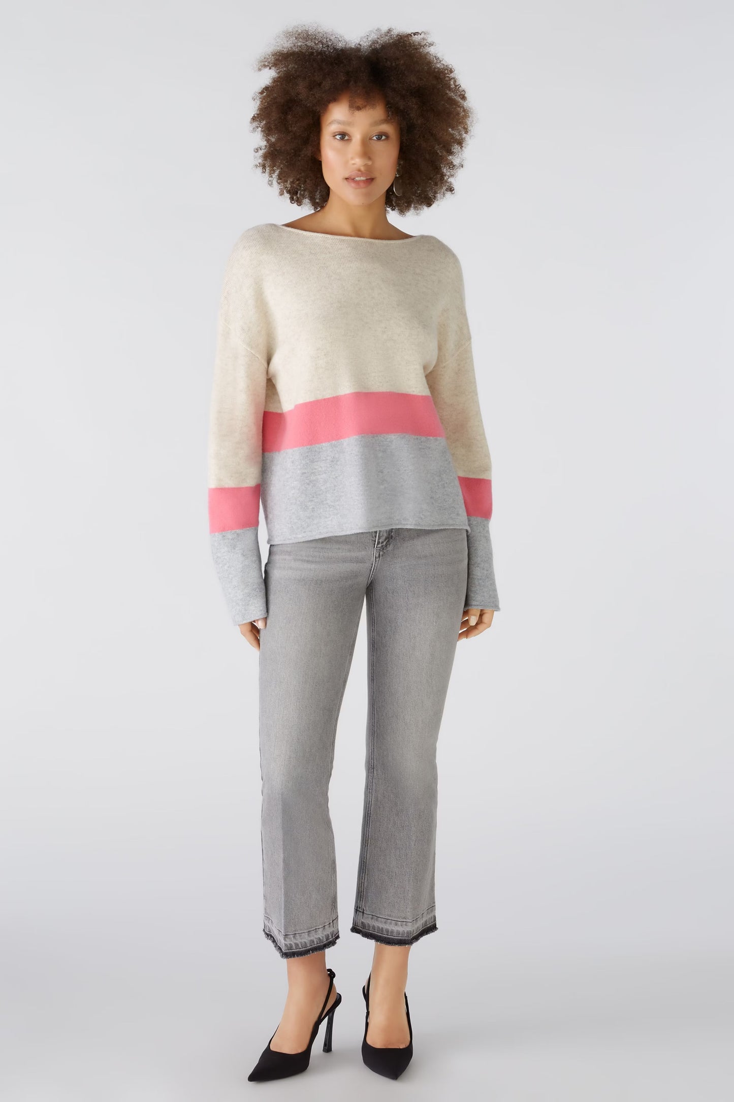 Oui Stripe Hem Sweater