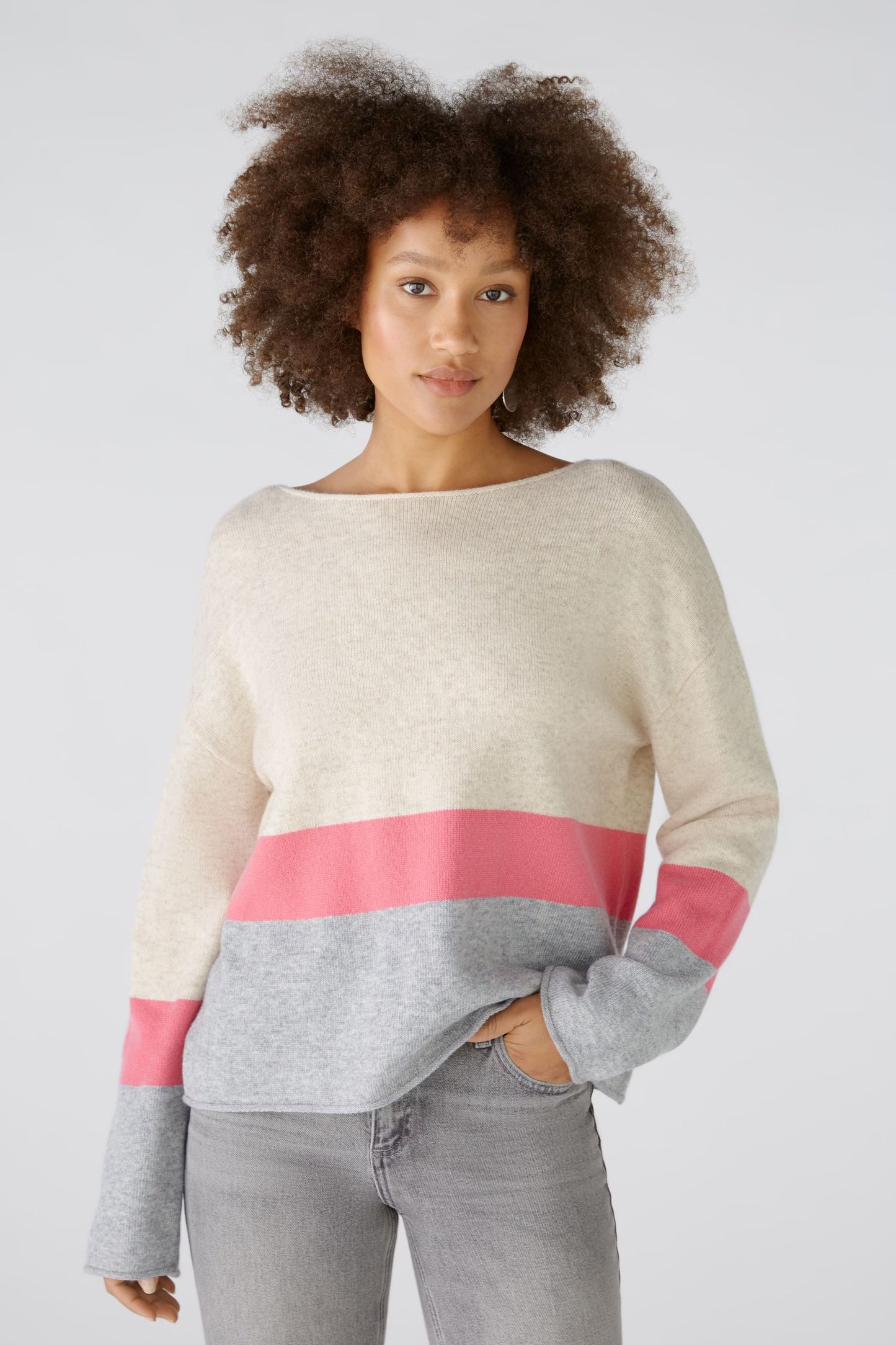 Oui Stripe Hem Sweater