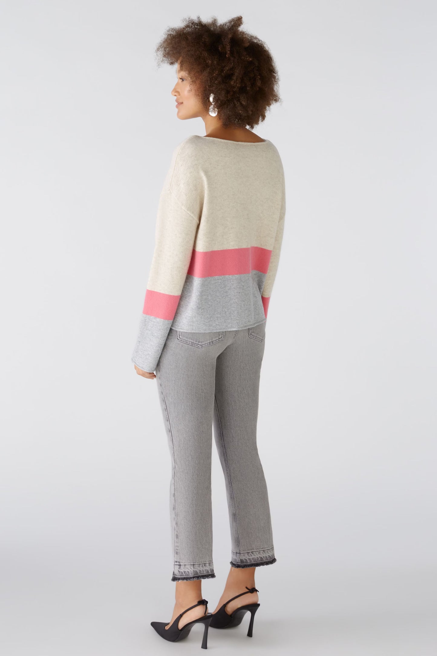 Oui Stripe Hem Sweater