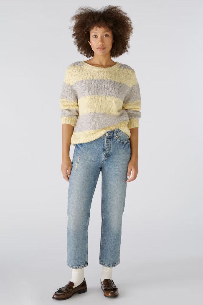 Oui Wool Knit Stripe Sweater