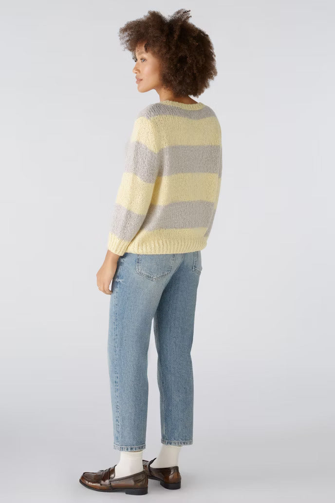 Oui Wool Knit Stripe Sweater