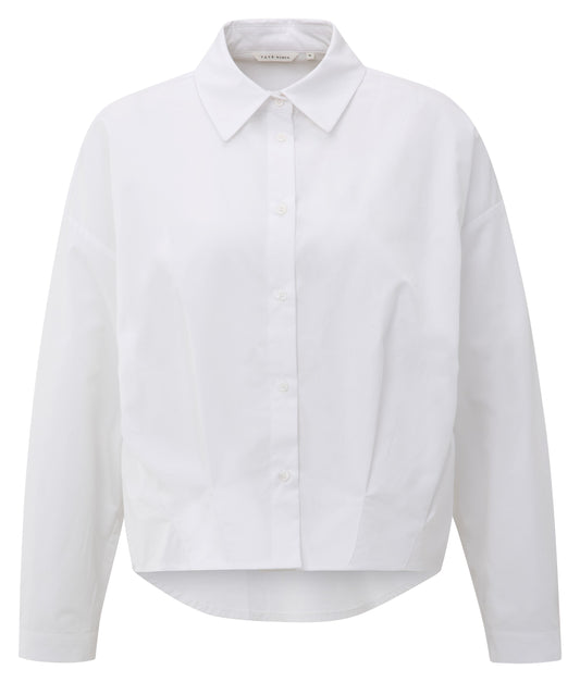 YAYA Poplin Blouse with Pleated Details