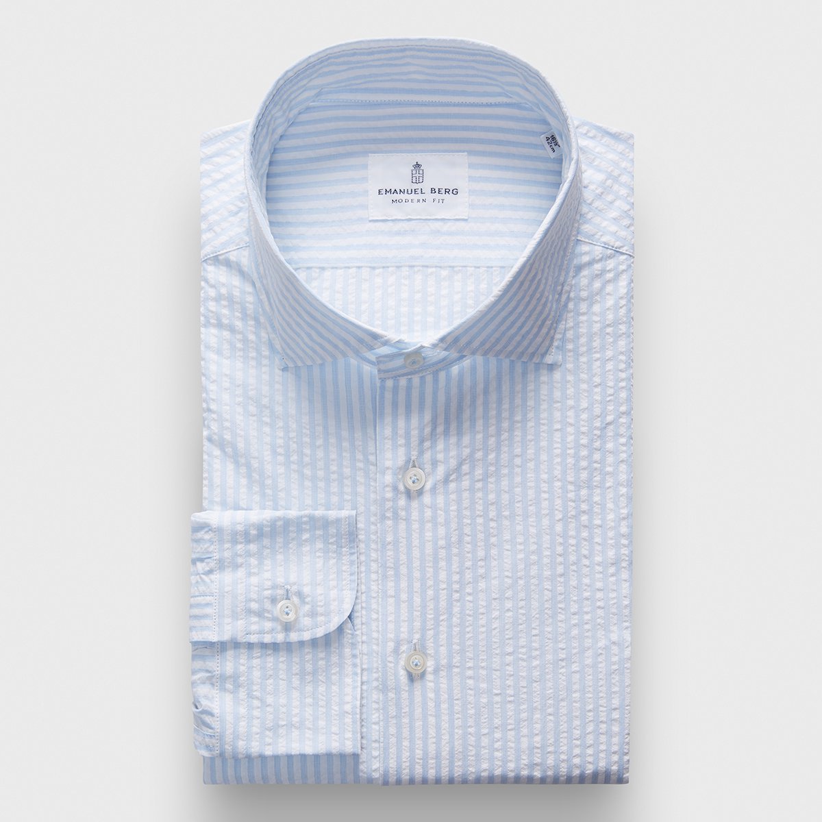 Emanuel Berg Seersucker Stripe Shirt