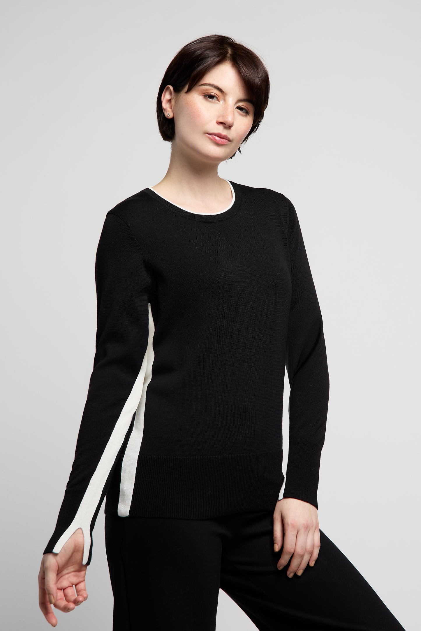 BYLYSE Side Stripe Sweater