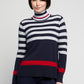 BYLYSE Stripe Turtleneck Sweater