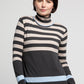 BYLYSE Stripe Turtleneck Sweater