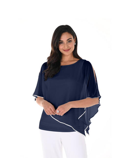 Frank Lyman Blouse with Flowy Overlay