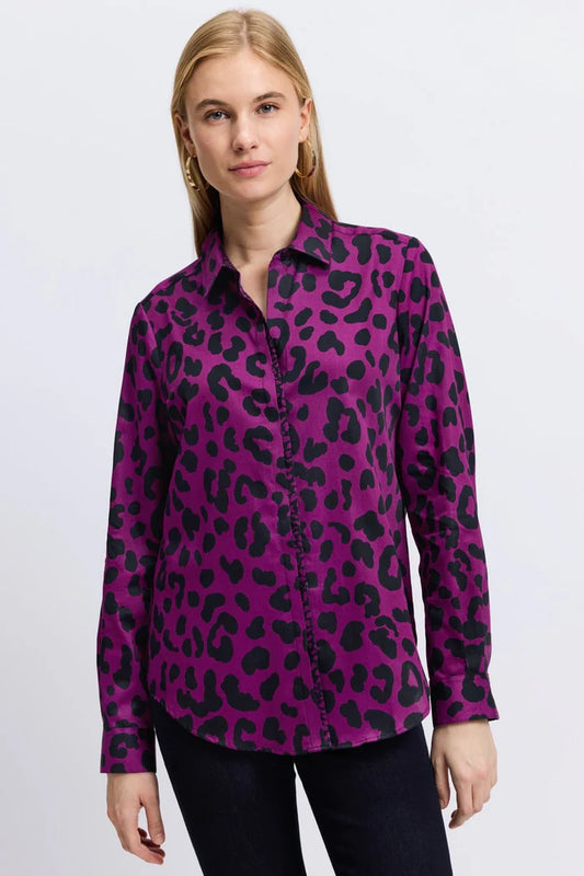 Foxcroft Charlie Cheetah Print Shirt